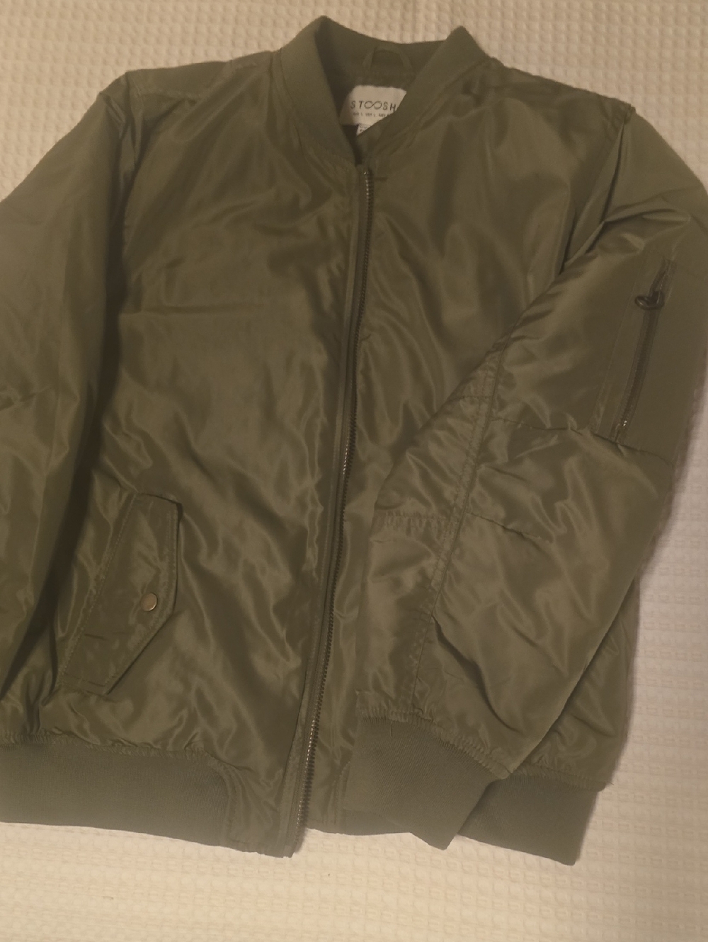 Stoosh Olive Bomber Jacket - Men's Classic Flight Style